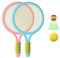 Kids Tennisschläger Set Plastik Kleinkinder Badminton -Schläger mit Badminton Ball Tennis Ball