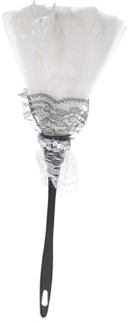 Vaguelly Spitzenstaubtuch Computer-staubspray Ventilatorreiniger-staubwedel Handhaben Weiß Frauen Verschlussreiniger-staubwedel-Werkzeug -bühnen-Cosplay Schneebesen Für Truthahnfedern