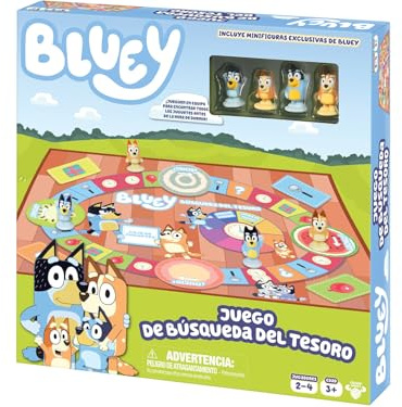 Juego de la Búsqueda del Tesoro de Bluey. Un Divertido Juego de Mesa repleto de Actividades entretenidas, Cosas Que Buscar y Preguntas sobre Bluey Que Responder.
