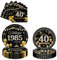 40th Birthday Decoration Tableware Set - 96 Pcs Black Gold Paper Plates Napkins Party Decorations Tableware Supplies For Men Women Him Men Birthday Table Decor Gifts Dinnerware