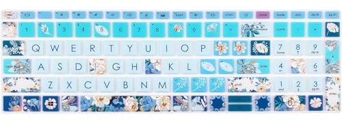 WSLUCKO Silicone Keyboard Cover for 15.6 HP ProBook 450/455/650 G8 G9 G10, HP Zbook Power G8 G9,Peony