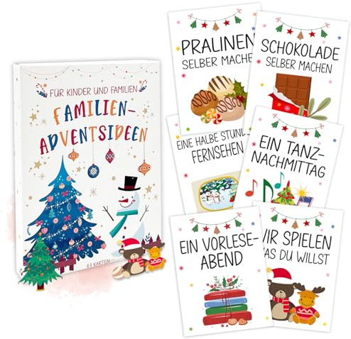 Eroionet Familien Adventskalender Karten 44 Stück Advent Spiele | Adventskalender Karten Kinder Familie, Geschenk, Weihnachts Countdown Aktivitäten, Spaß Für Gemeinsame Familienzeit