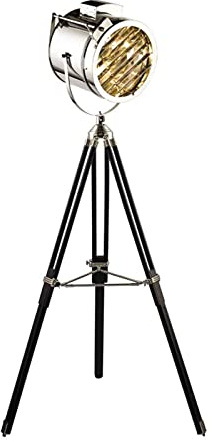 Lampadaire trépied moderne – Hauteur réglable – Projecteur de studio avec finition élégante dorée et argentée – Parfait pour la décoration de la maison et l'éclairage d'ambiance