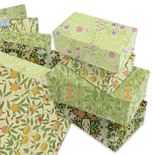12 Blatt Geschenkpapier Vintage mit Blumenmotiv, Dekoration Papier Geburtstag, Retro-Geschenkpapier mit Blumenmuster, 6-Typen Wrapping Paper 50x68 cm