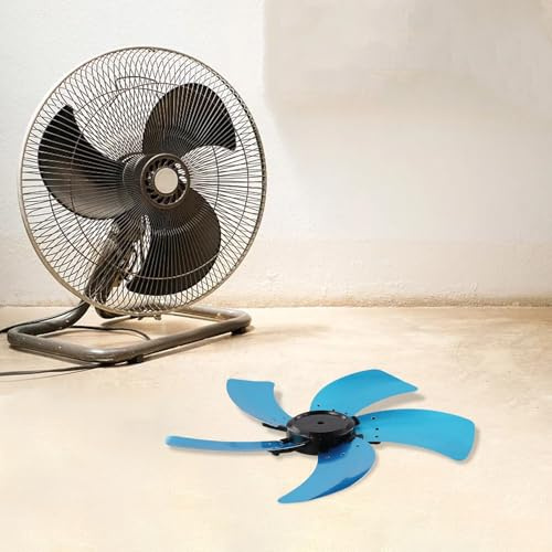 Auratrove Aluminium-Ventilator mit 5 Flügeln, Ersatzteil für 40,6 cm Steh- oder Schreibtischventilator, geräuscharmer Metallbügel mit Mutterabdeckung, einfach zu installieren und zu reinigen
