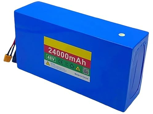 Batterie De Vélo Électrique 48V 24Ah avec Chargeur 48V 13S6P Batterie Haute Puissance Batterie Remplaçable pour 200W 350W 500W 800W 1000W Moteur 48V 24Ah,XT60+XT30