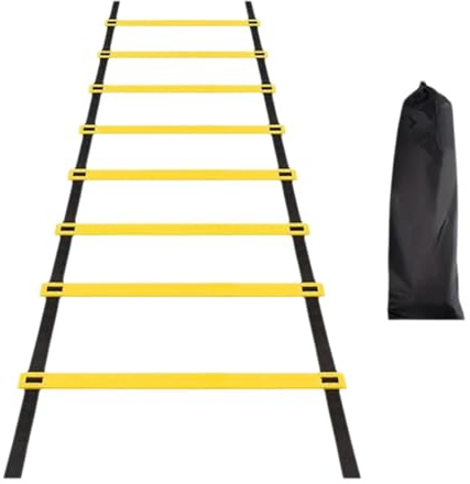 Yunmeryker Agility Leiter Fußball Koordinationsleiter Geschwindigkeit Trainingsleiter mit Transporttasche Aus Langlebigem PP Material Rascher Aufbau Platzsparend