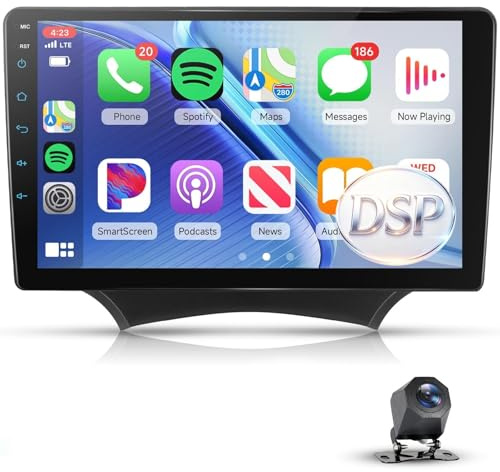 Rimoody Autoradio pour Ford Ka 2008-2014 Carplay sans Fil, 9 Pouces Tactile IPS, 2 Din Autoradio avec Android Auto, Mirror Link, Bluetooth, FM/RDS, DSP Commandes au Volant Caméra de Recul