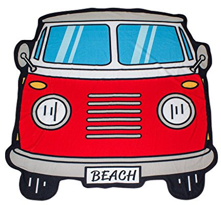 balvi - Beach Badetuch für Strand und Schwimmbad. Originelles Retro-Design. Abbildung eines Surfer-Ka