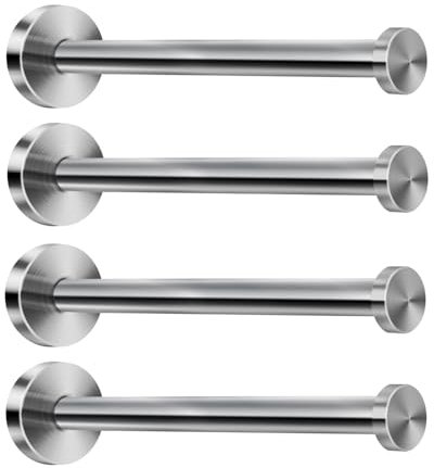 NELXULAS Brushed Stainless Steel Bath Towel Hooks Single Super Heavy Duty Wall Mount Hook, Coat Hook, Fit for Bedroom,Living Room, Bathroom and Fitting Room, Office(8, 4 PCS)