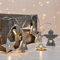 LED-Weihnachtsbeleuchtung Holz 4er Set à 10 Leuchten warmweiß Tischdeko Weihnachtsdeko Innenraum Engel Stern und Weihnachtsbaum beleuchtet