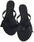 Damen Flip-Flops Perlen Schleife Sandalen Strand Flach Nieten Regen Gelee Gold Perlen, Schwarz (schwarz), 42 EU