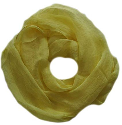 Euly Seide LoopSchal Schlauchschal Rundschal Halstuch Tuch Schal Uni für Frühling Sommer Ganzjährig (Gelb)