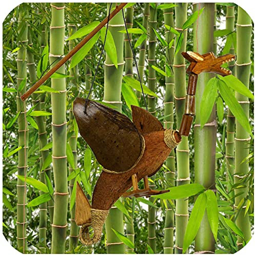 Drache Windspiel Mobile aus Kokosnuss Bambus und Holz handgefertigt