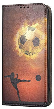 Hülle für iPhone 7 / 8 / SE 2020 Handyhülle Motiv 1333 Fußball Fussball Schwarz Braun Spieler Premium Smart aus Kunstleder einseitig bedruckt HandyCover Handyhülle für iPhone 7 / 8 / SE 2020 Hülle