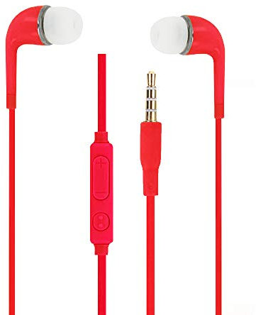 Écouteurs Rouge Haute Qualité Audio Intra-Auriculaires en Silicone Ultra Confort Isolant Le Bruit avec contrôle du Volume et Microphone pour Samsung Galaxy Z Flip 5G