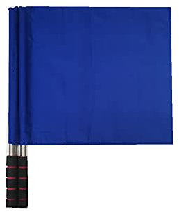 Stormflag 2pcs Sport Schiedsrichter Flaggen mit Metall Pole Foam Griff Fußball Hand Flaggen Rugby Linesman Flaggen Schiedsrichter Assistant Equipments kleine Signalflagge für Sportwettbewerb(blau)