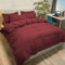 Set Copripiumino Matrimoniale 240x220 CM (2 Federa 50x80) Monocromatico in Microfibra Bordeaux, Morbido ed Ipoallergenico, Inclusa Federa 50x80 cm