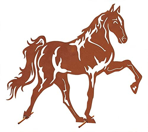 Dekofigur Pferd (Mustang) 60x70cm Rost Design, Rostfigur Garten, Gartendeko, Metalldeko, Terrassendeko