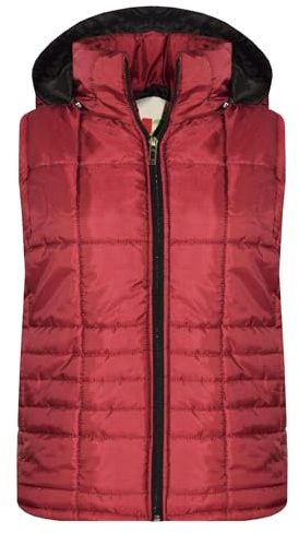 A2Z 4 Kids Girls Boys Sleeveless Hooded Padded Quilted Lined - Gilet Quilted 506 Wine 7-8.