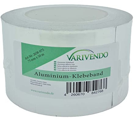 Westerwald-Shop Echtes Reinaluminium Klebeband Aluminiumklebeband 75mm x 50m 1 Rolle