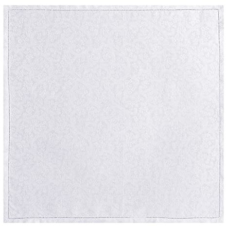 Le Jacquard Français 27362 Serviette (4er Pack) Portofino Fiori Bianco 58X58 cm Leinen