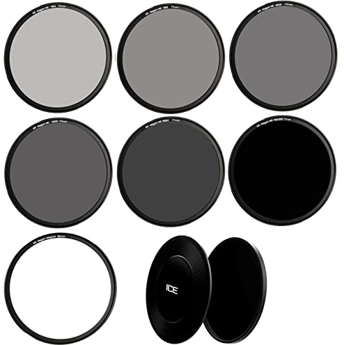 ICE Magco 77mm ND Stack Cap Set Slim 6 Filter ND4 ND8 ND16 ND32 ND64 ND1000 Magnetic MC Optical Glass Incl Adapter 77