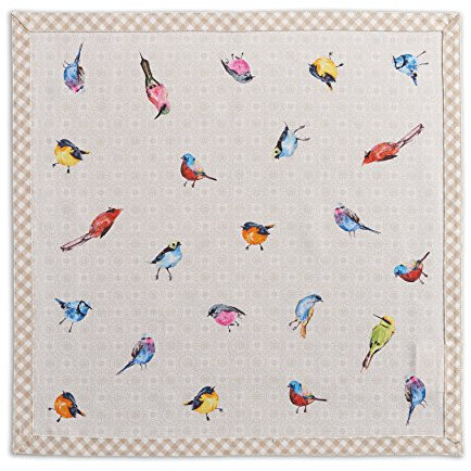 Maison d' Hermine Servietten, 100% Baumwolle, dekorative Osterservietten, waschbare Stoffservietten, 4er-Set für Hochzeit, Restaurant, Buffet, Birdies On Wire – Frühling/Sommer (45cm x 45cm)