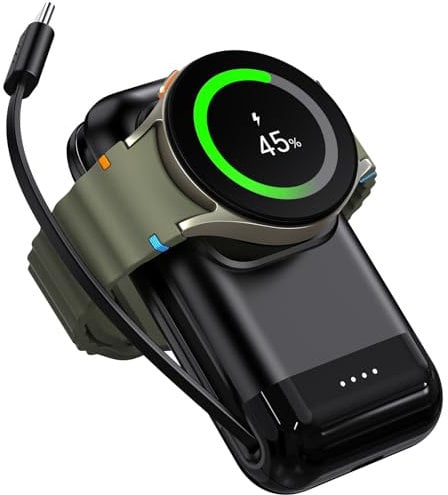 Phelinta 6000mAh Tragbares Ladegerät für Galaxy Watch Ultra/7/6/6 Classic/5 Pro/5/4 Classic/3/Active 2, Induktive Ladestation für Samsung Galaxy S24 Ultra/Z Fold 6/Z Flip 6