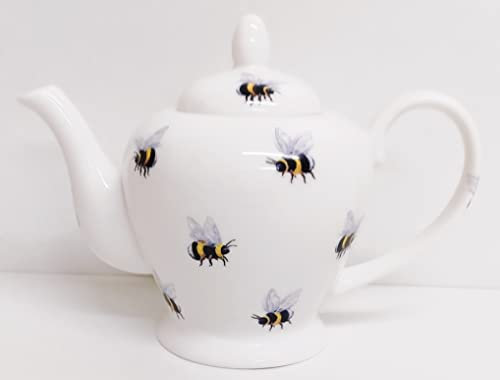 Rainbow Decors Bees Teapot Fine Bone China Bumblebee Small Tea Pot 20oz Hand Decorated UK, Multicolour