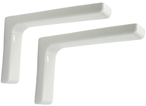 BRESKO Regalträger Regalhalter Regalwinkel Konsole Winkel Wandkonsole Regalhalterung (Weiß, 2 Stück - 180x115x35 mm)