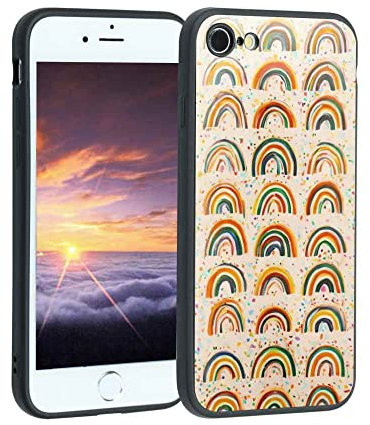 MISTK Compatible with iPhone 7 Phone Case, Rainbow Case Silicone Protective for Teen Girl Boy Case for iPhone 7