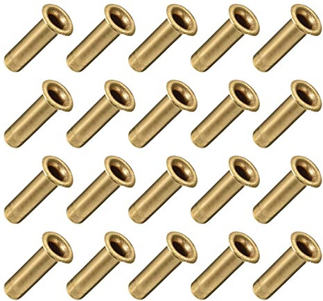 METALLIXITY Pasante Agujero Remache (3mm x 10mm) 200uds, Cobre Hueco Remache Tuercas - para PCB Placas, Cobre Tono
