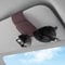 Sunglasses Holders for Car Visor,Car Magnetic Glasses Holder Leather Sunglasses Clip and Ticket Card Clip Suitable for Car Interior Visor and Different Size Eyeglasses. (Dark Brown)