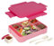 Belle Vous Brotdose Rosa mit 6 Fächern & Besteck - 1330 ml Auslaufsichere Bento Box - Lunchbox Mikrowellengeeignet & Spülmaschinenfest - BPA-Freie Mittagessen Box für Schule, Büro & Unterwegs