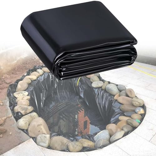 PROUH Teichfolie Schwarz, Teichfolie Reißfest Gartenteich EPDM Witterungsbeständig Teichfolie Garte Für Fischteich Bachbrunnen Wassergarten Wasserfall Fischteiche Koiteiche (2 * 3m)