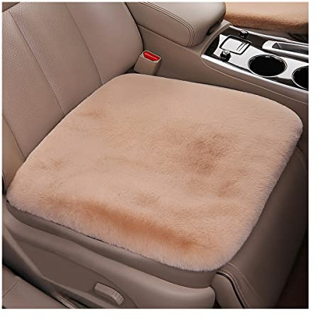 Adunsiaoto 2 Stücks Universal Sitzauflagen Vordersitze, Auto Sitzauflage, Sitzauflagen Vorne Gegen Schwitzen, für Auto, Büro, Hause, Weich, rutschfest(Khaki)