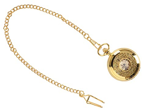 Gugxiom Mechanische Taschenuhr, Handleuchtend, Vintage Steampunk-Skelett Mit Kette - Ideales Modeaccessoire