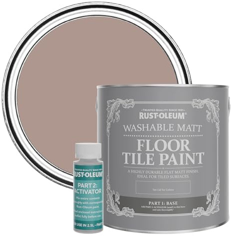 Rust-Oleum Pink Washable Matt Floor Tile Paint, Matt Finish - Haversham 2.5L