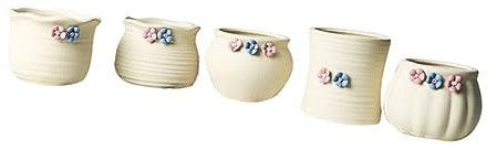 POPETPOP Lot De 5 Pots De Fleurs en Céramique Robustes Et Décoratifs pour Le Lieu De Travail Tailles 1 À 5