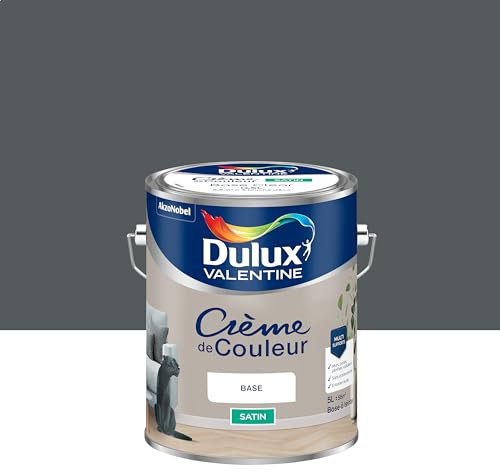 Dulux Valentine Crème de Couleur - Peinture multi-supports intérieure - Satin Anthracite 5 L