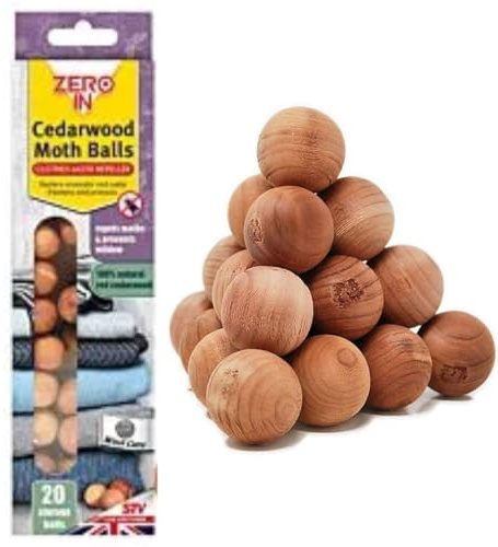 Citystores® ZI 20 Pack Cedar Wood Balls – 100% Natural Moth Repellent, Organic Aromatic Cedar Balls for Clothes, Wardrobes & Drawers – Strong Scent Moth Killer & Storage Protection