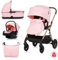 Chipolino Kombikinderwagen 3 in 1 Infinity i-Size Babyschale Babywanne Sportsitz, Farbe:rosa