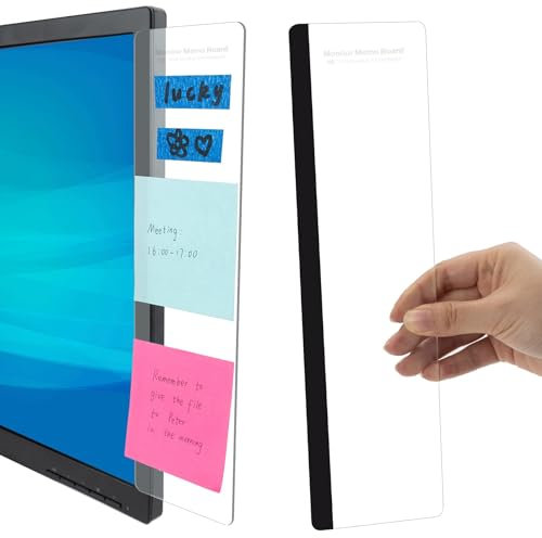 2 Stück Memoboard Für Computermonitore,Computer Monitor Memo Board,Monitor-Memoboard,Haftnotizhalter Für Computermonitor-Zubehör, Acrylmonitor Monitor Memo Board,Acryl Message Sticky Note Board