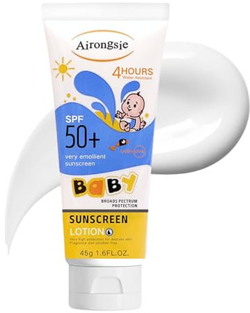 Organic Scent Free Sun Protection SPF 50+ Moisturizing Face Cream - Long Lasting UVA/UVB Protection for Sensitive Skin, Not Greasy - 45g