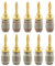 Nakamichi FanLock Excel-Serie 24 Karat vergoldeter Bananenstecker, 10 AWG – 18 AWG, 4 mm Dicke für Lautsprecherverstärker, Hi-Fi Stereo Heimkino Audiokabel Schnellanschluss, 10 Stück (5-Paare)