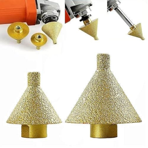 Diamond Beveling Chamfer Bit for Angle Grinders, Thread Countersink Bit Hole Chamfering Tool, for Existing Holes Enlarging Shaping Trimming in Tile Marble Glass Granite Ceramic