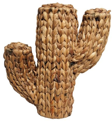 Meubletmoi Dekorativer Kaktus, Höhe 32 cm, geflochten, aus Wasserhyazinthe – natürliches Ambiente – Quinn