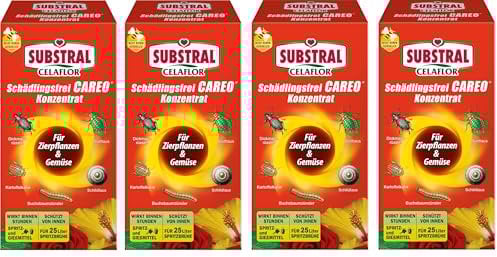 Schädlingsfrei CAREO 4x 250 ml für Zierpflanzen und Gemüse gegen Buchsbaumzünsler Dickmaulrüssler Kartoffelkäfer Blattlaus