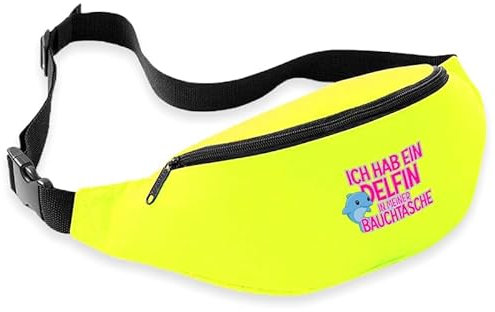 Ich hab EIN Delfin in meiner Bauchtasche - Bauchtasche | Malle | Party | Urlaub | lustige Sprüche | Festival | Umhängetasche | Gelb